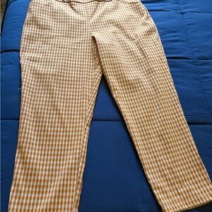 Versona Tan Checkered Ankle Pants
